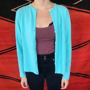 Light/pale blue womens button front cardigan